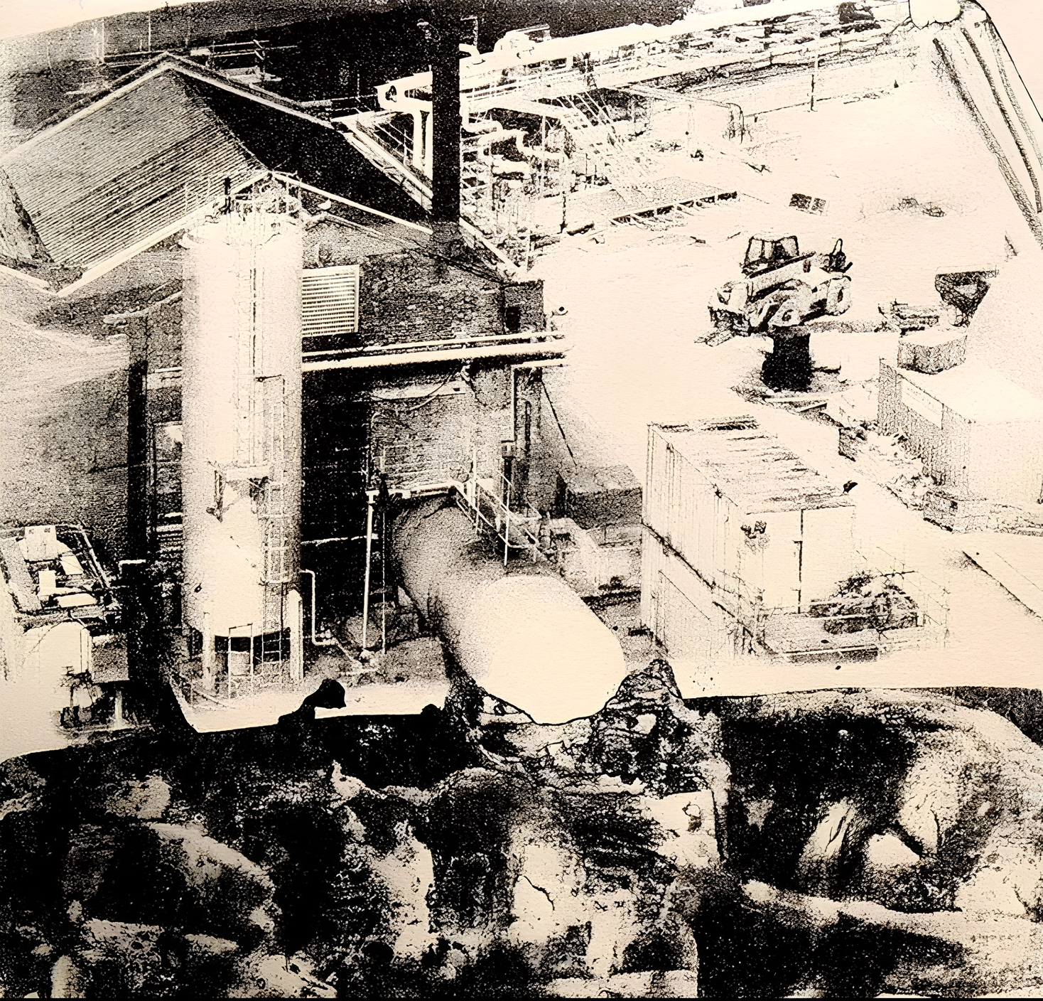 Dock 1 — Lithograph, 50 × 50 cm, by Bianca Cork