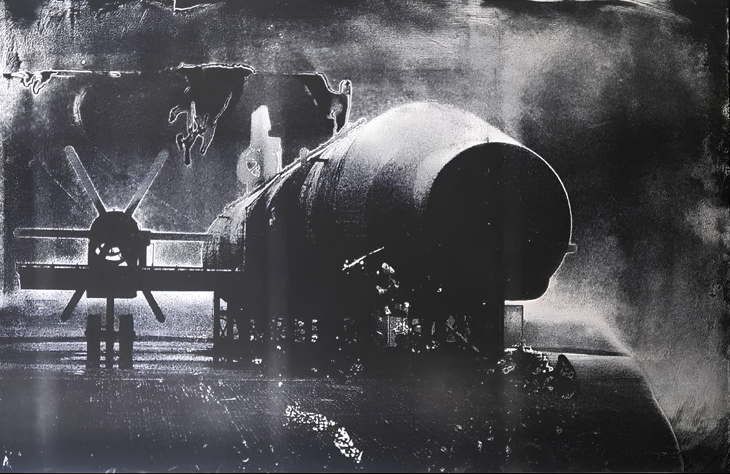 Predannack Airfield II — Etching (steel plate), 60cm x 40cm, by Bianca Cork