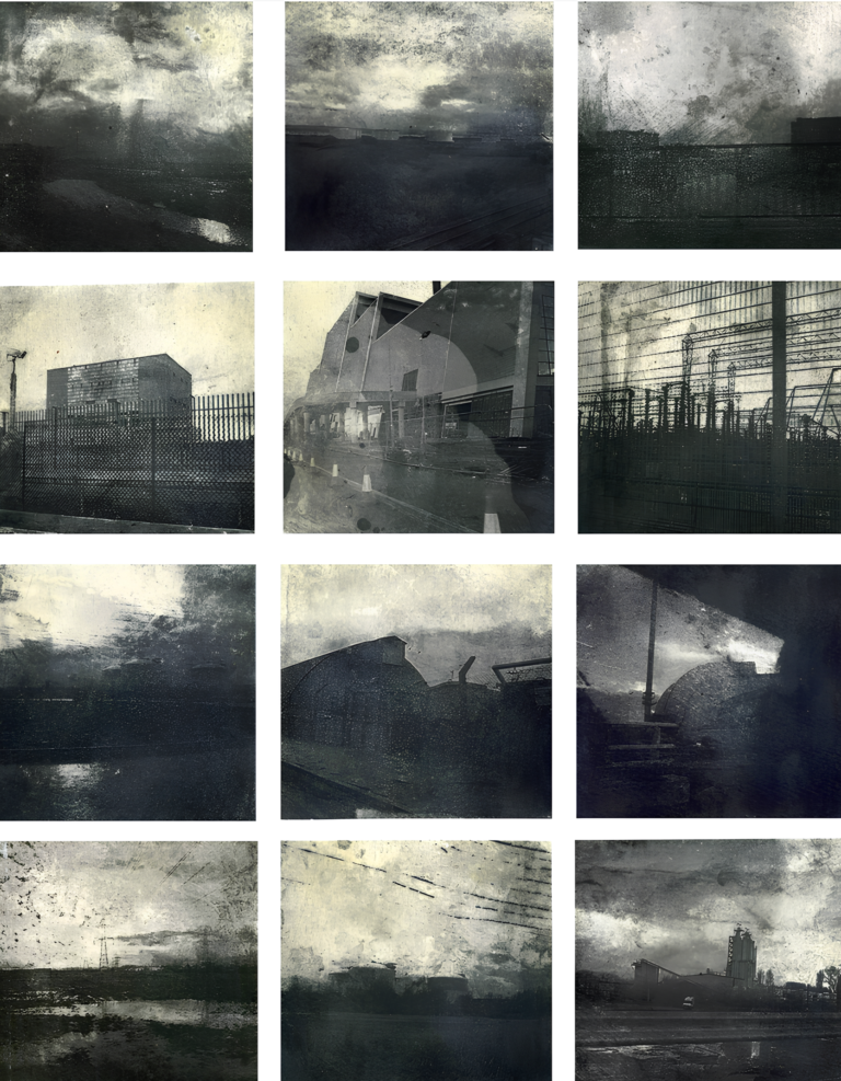 Power Station I — Etching, degraded solar plates, 12 plate total - 100cm x 70cm, by Bianca Cork